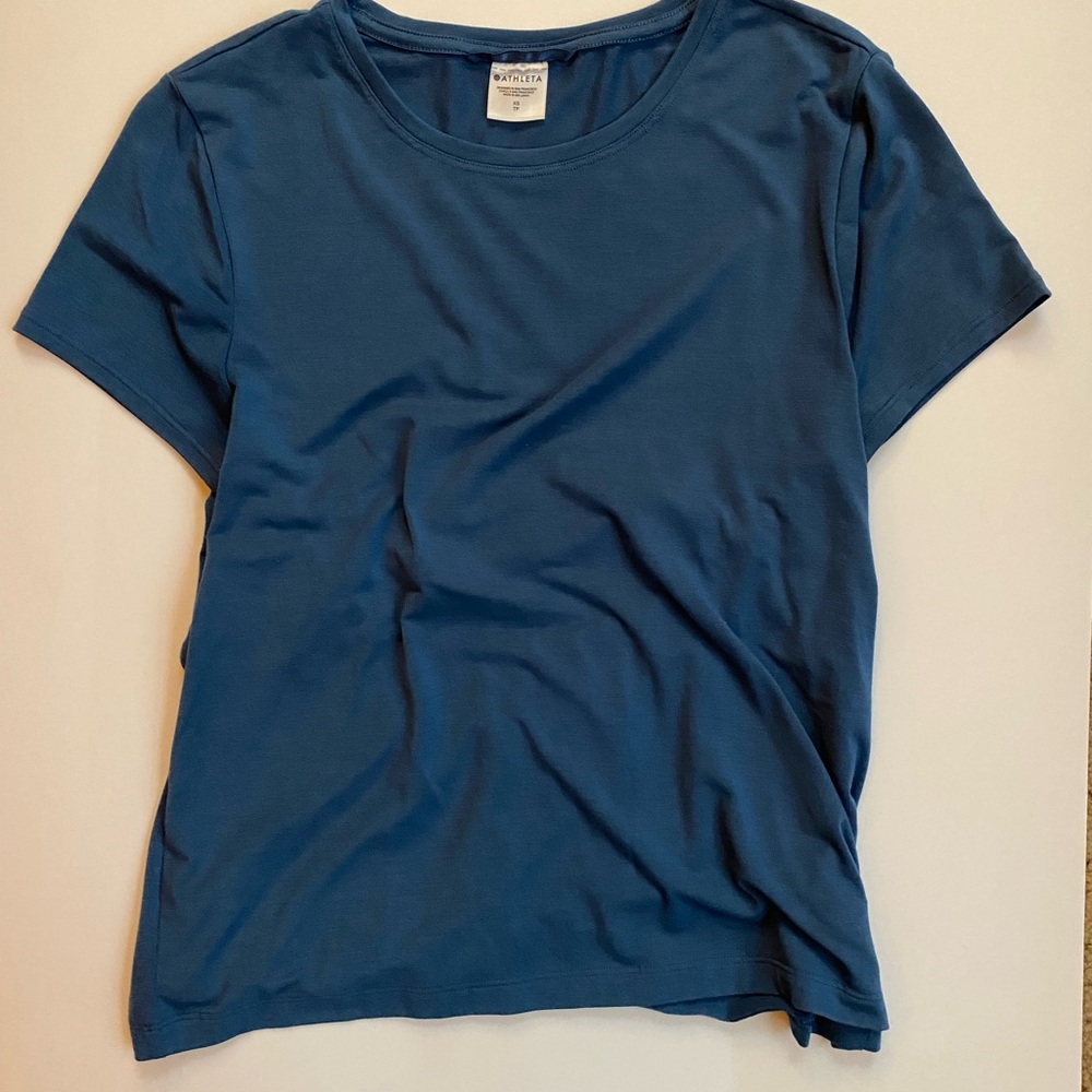 Athleta Classic Blue Short Sleeve Tee